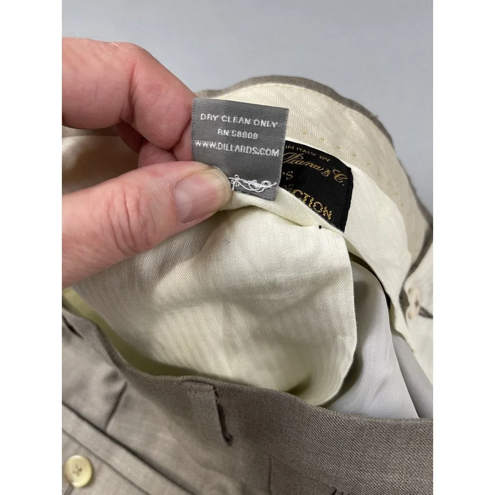Daniel Cremieux Mens‎ Dress Pants 42x30 Tan 100% Wool Super 130s Loro Piana